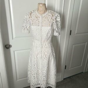 ANTONIO MELANI White Lace Midi Dress